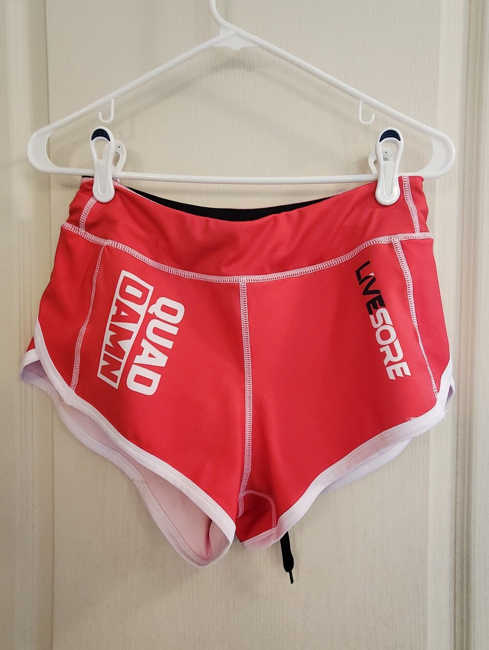 Livesore Red 'Quad Damn' Athletic Shorts